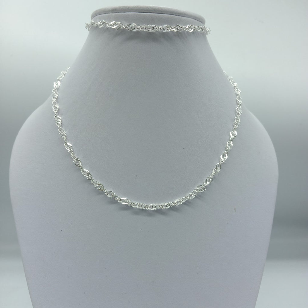 CADENA TEJIDO MEDIO TORZAL PLATA .925 55 CM 5.8 GR (NUEVO)