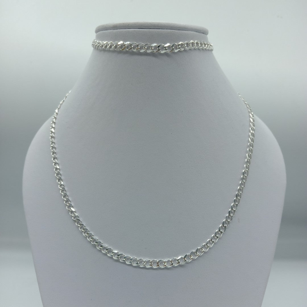 CADENA TEJIDO BARBADO PLATA .925 60 CM 13.2 GR (NUEVO)