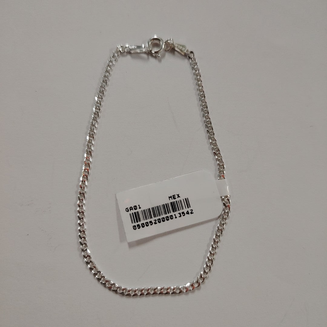 PULSERA TEJIDO BARBADA PLATA .925 18 CM 2 GR (NUEVO)