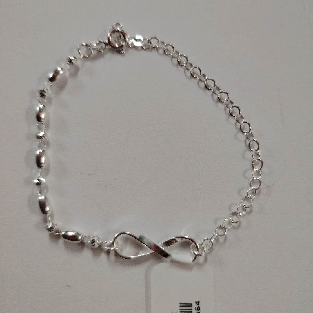 PULSERA TEJIDO INFINITO PLATA .925 18 CM 2.3 GR (NUEVO)