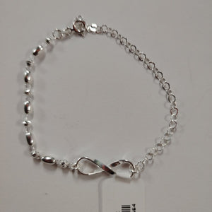 PULSERA TEJIDO INFINITO PLATA .925 18 CM 2.3 GR (NUEVO)