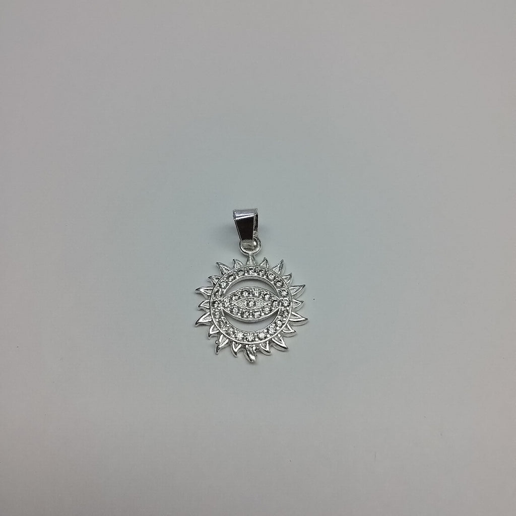 DIJE OJO MAGICO CON CIRCONIAS PLATA .925 2 GR (NUEVO)
