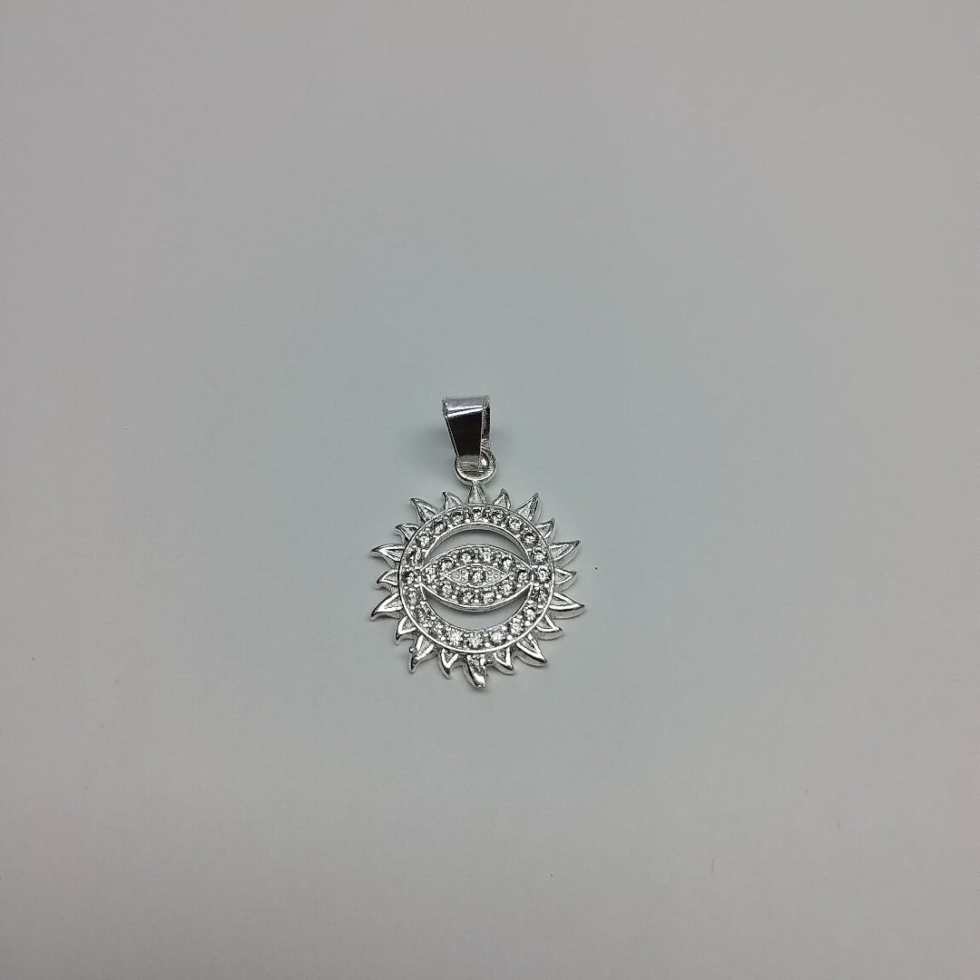 DIJE OJO MAGICO CON CIRCONIAS PLATA .925 2 GR (NUEVO)