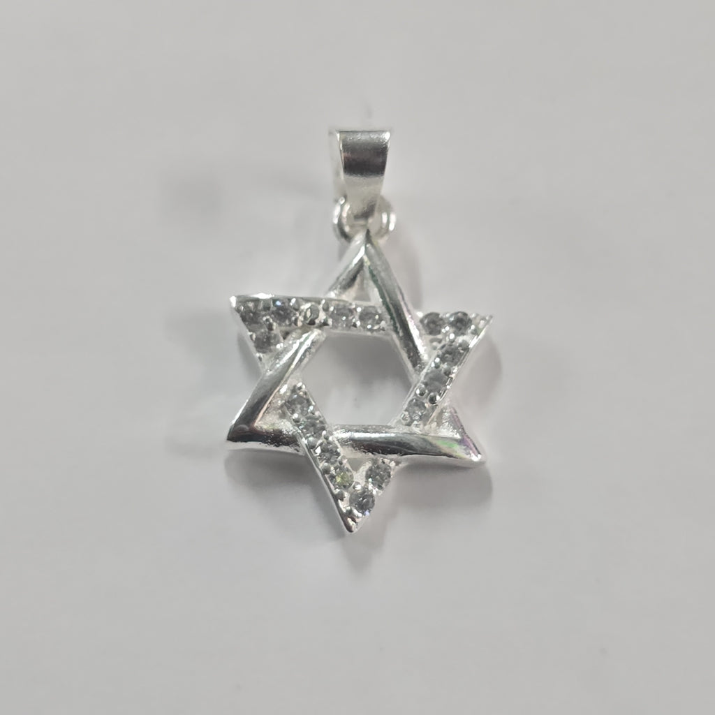 DIJE ESTRELLA DE DAVID C/CIRCONIAS PLATA .925 2.7 GR (NUEVO)
