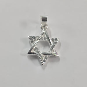 DIJE ESTRELLA DE DAVID C/CIRCONIAS PLATA .925 2.7 GR (NUEVO)