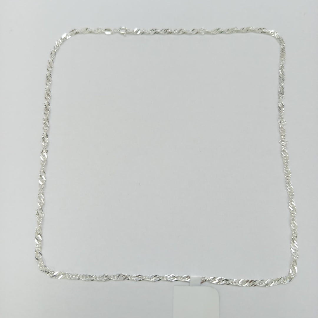 CADENA TEJIDO MEDIO TORZAL PLATA .925 55 CM 6.1 GR (NUEVO)