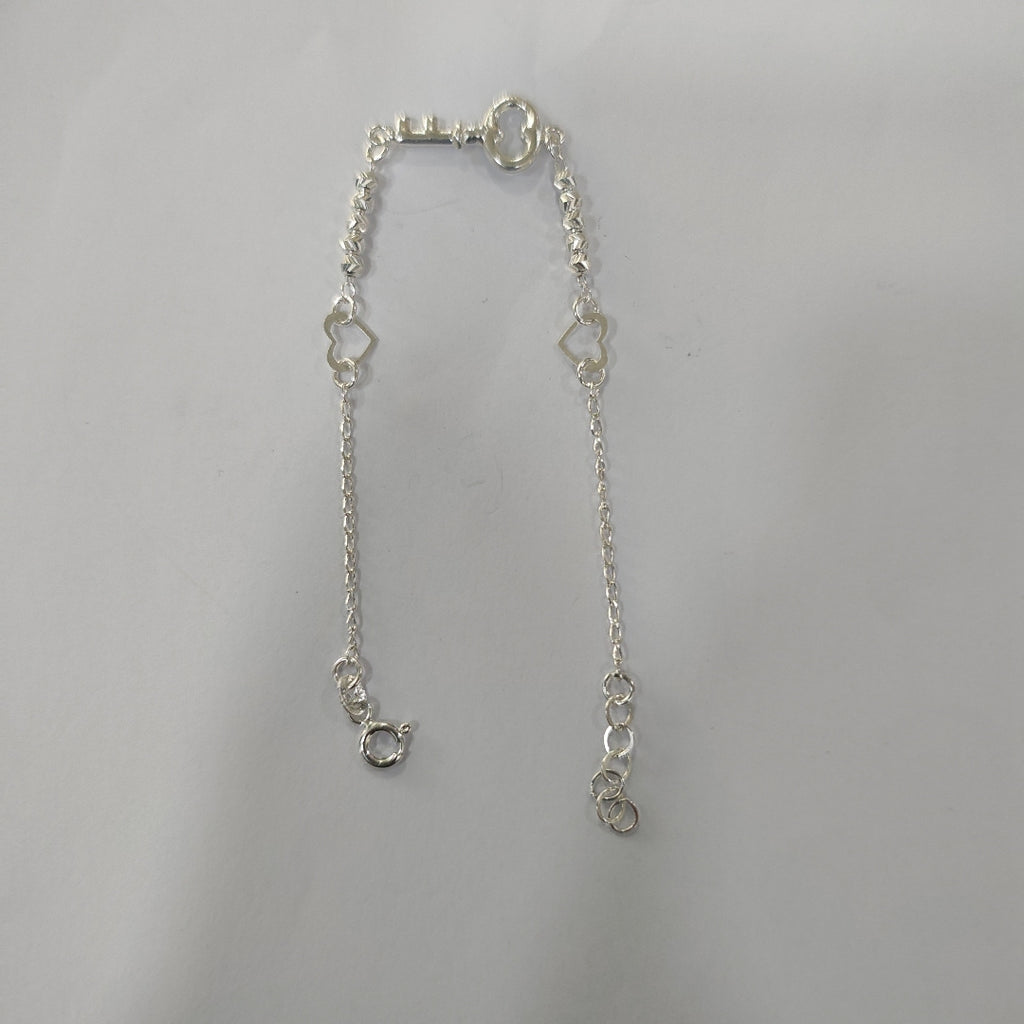 PULSERA TEJIDO LLAVE PLATA .925 18 CM 2.3 GR (NUEVO)