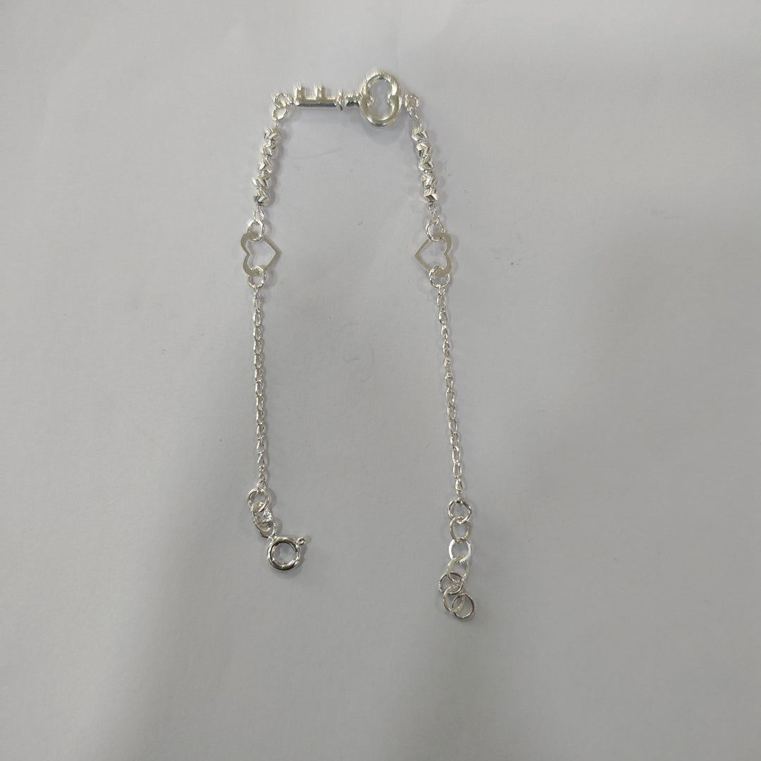 PULSERA TEJIDO LLAVE PLATA .925 18 CM 2.3 GR (NUEVO)