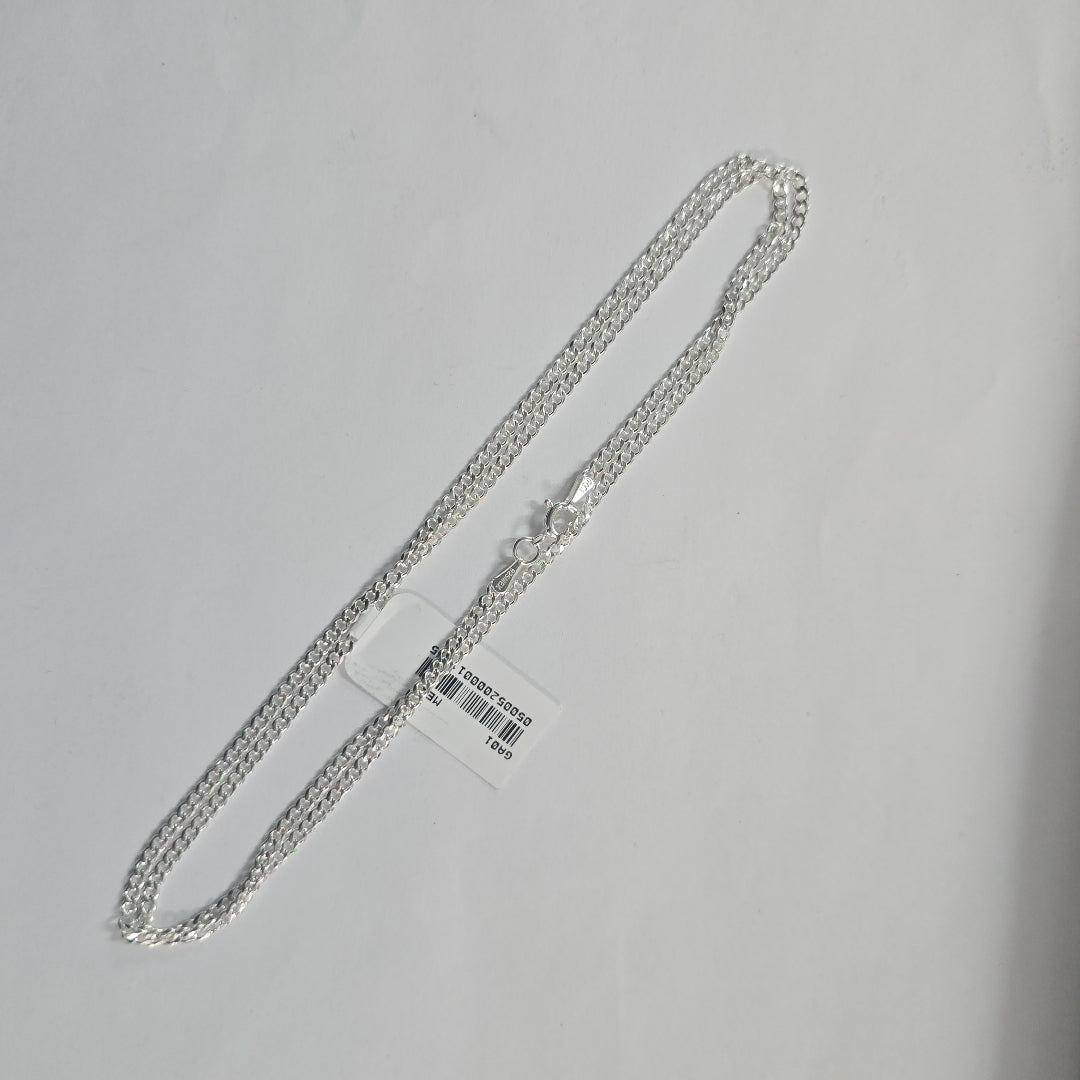 CADENA TEJIDO BARBADO PLATA .925 60 CM 5.6 GR (NUEVO)