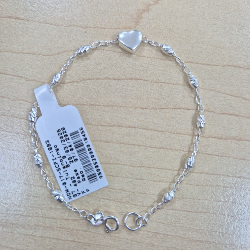 PULSERA TEJIDO CORAZON PLATA .925 18 CM 3.3 GR (NUEVO)