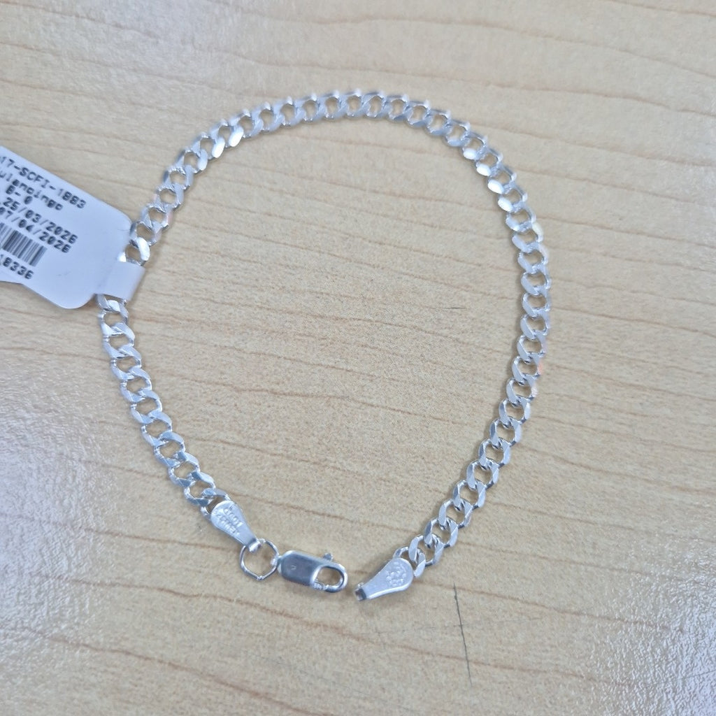 PULSERA TEJIDO BARBADA PLATA .925 16 CM 4.3 GR (NUEVO)