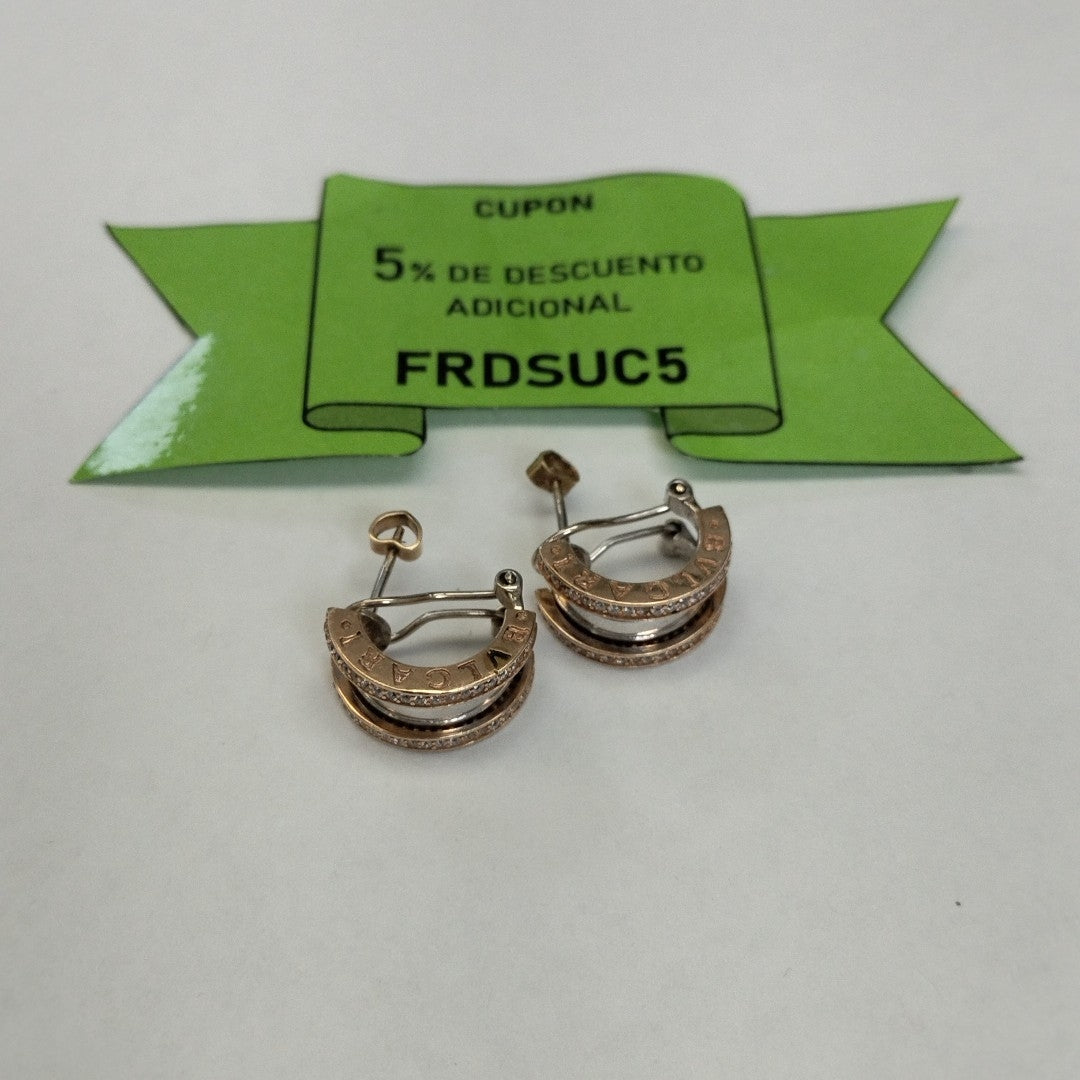 ARETES PAR ORO COMBINADO 14 K 7.7 GRMS (SEMINUEVO)