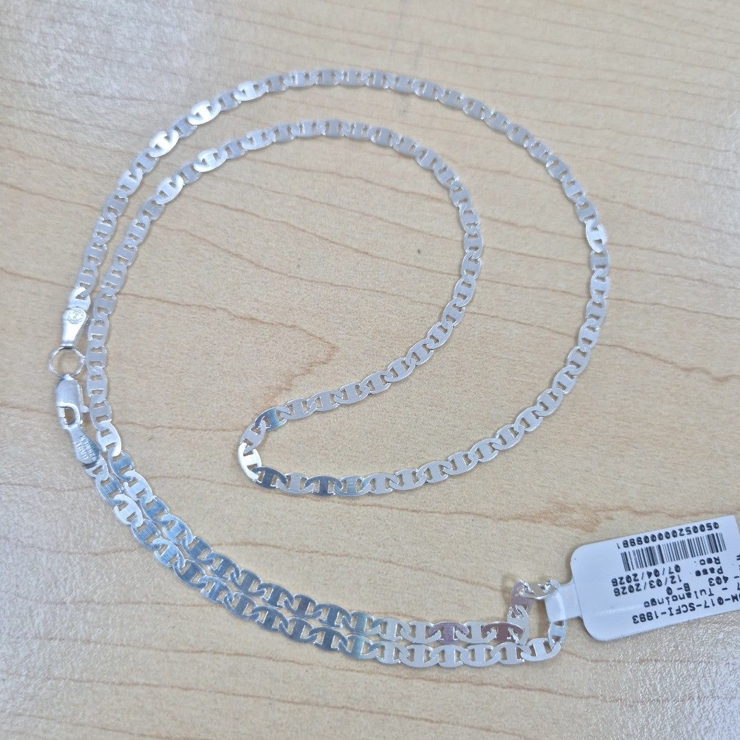 CADENA TEJIDO GUCHI PLATA .925 60 CM 9.7 GR (NUEVO)