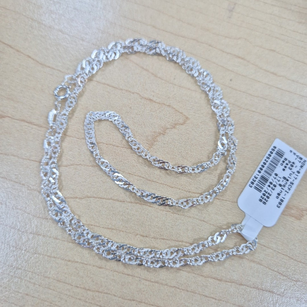 CADENA TEJIDO MEDIO TORZAL PLATA .925 55 CM 5.5 GR (NUEVO)