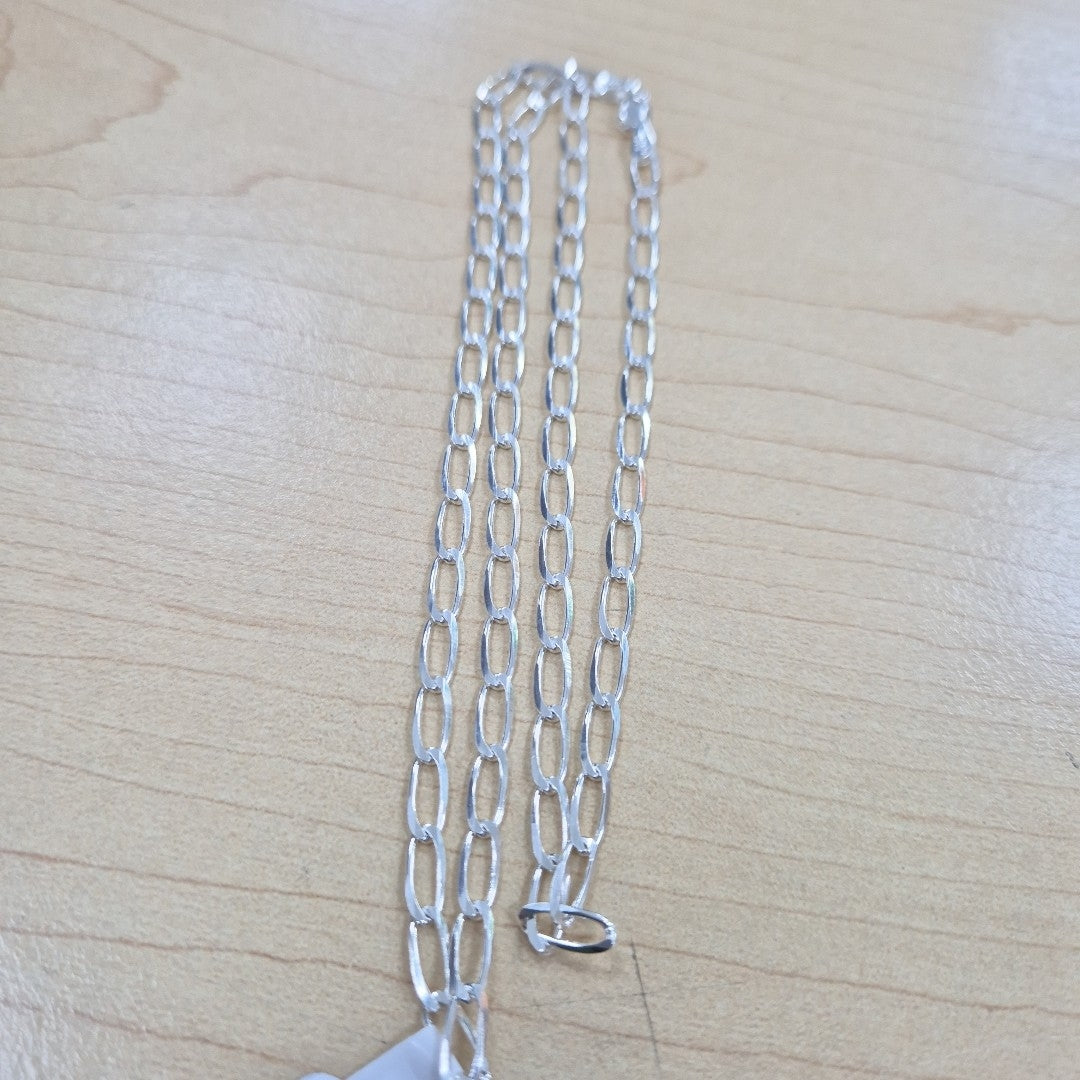 CADENA TEJIDO ESLABONES PLATA .925 60 CM 10.6 GR (NUEVO)
