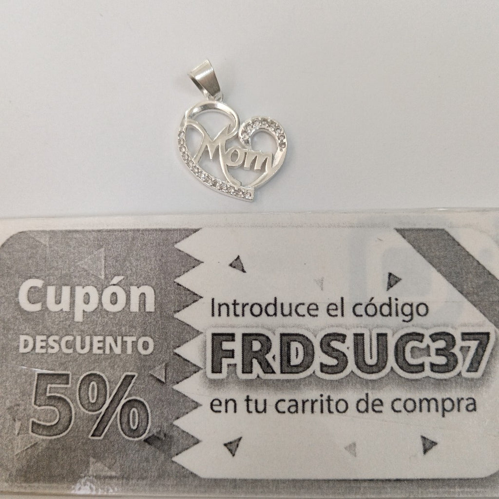 DIJE CORAZON C/CIRCONIAS PLATA .925 3.3 GR (NUEVO)