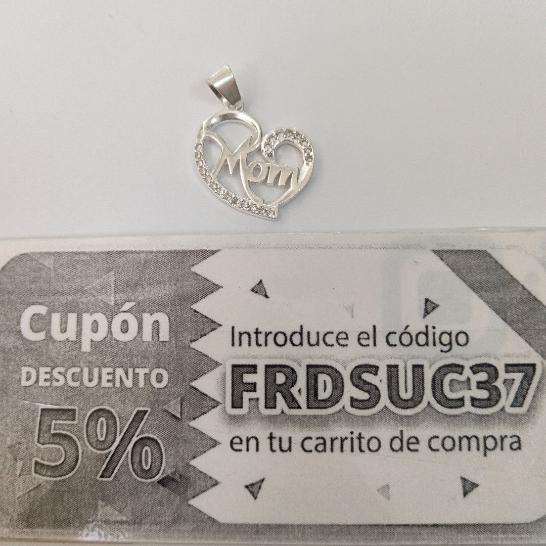 DIJE CORAZON C/CIRCONIAS PLATA .925 3.3 GR (NUEVO)