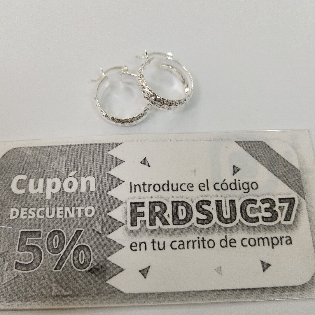 PAR ARRACADAS FACETADAS PLATA .925 3.4 GR (NUEVO)