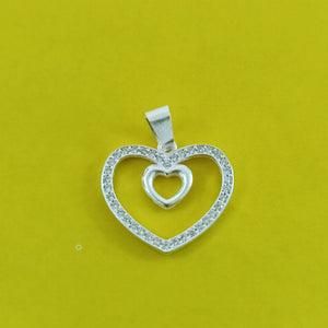 DIJE CORAZON C/CIRCONIAS PLATA .925 2.7 GR (NUEVO)