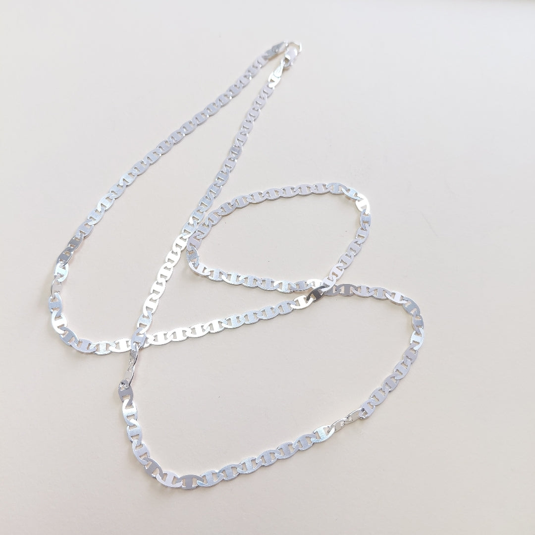 CADENA TEJIDO GUCHI PLATA .925 60 CM 8.9 GR (NUEVO)