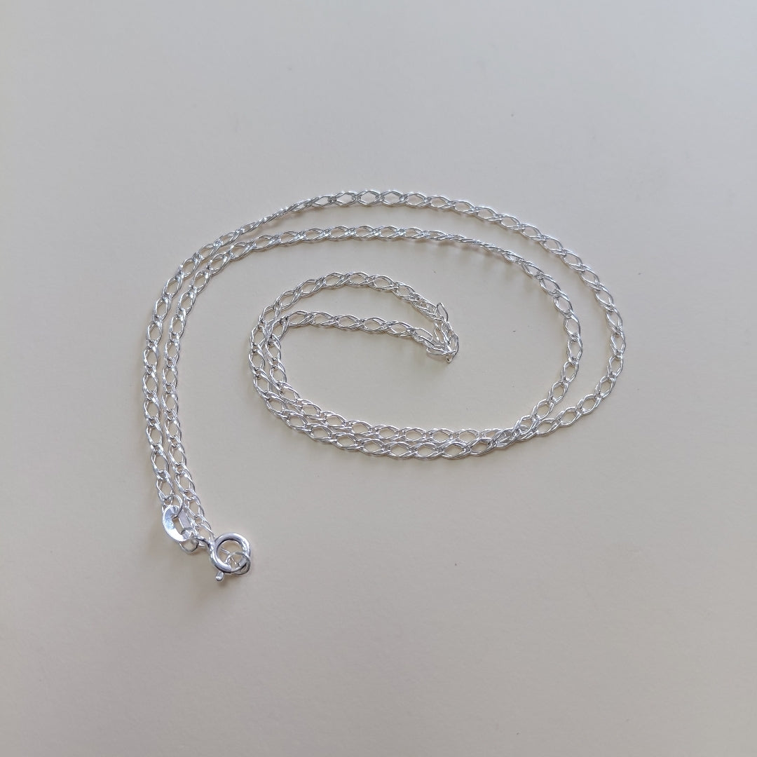 CADENA TEJIDO ESLABONES PLATA .925 50 CM 3.5 GR (NUEVO)
