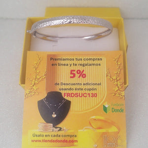 PULSERA RIGIDA ORO, ORO BLANCO 14 K 4.6 GRMS (SEMINUEVO)