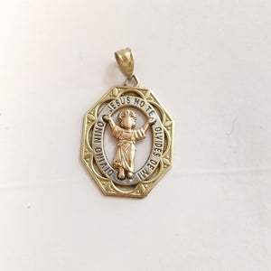 MEDALLA RELIGIOSA ORO,ORO COMBINADO 14 K 2,50 GRMS (SEMINUEVO)