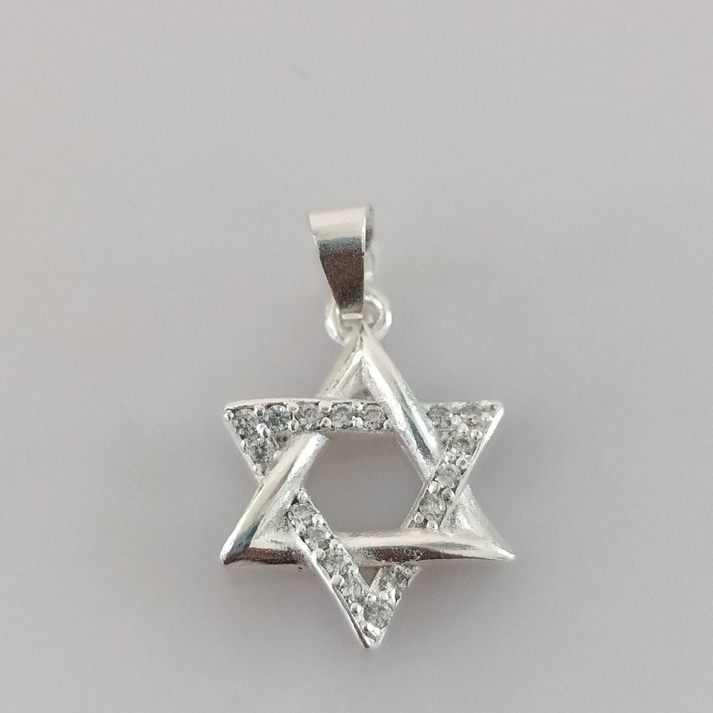 DIJE ESTRELLA DE DAVID C/CIRCONIAS PLATA .925 2.6 GR (NUEVO)