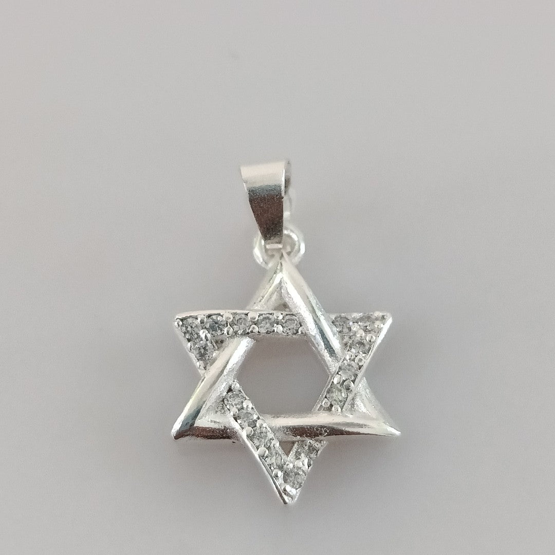 DIJE ESTRELLA DE DAVID C/CIRCONIAS PLATA .925 2.6 GR (NUEVO)