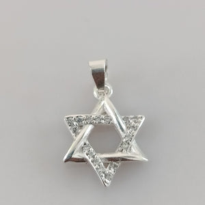 DIJE ESTRELLA DE DAVID C/CIRCONIAS PLATA .925 2.6 GR (NUEVO)