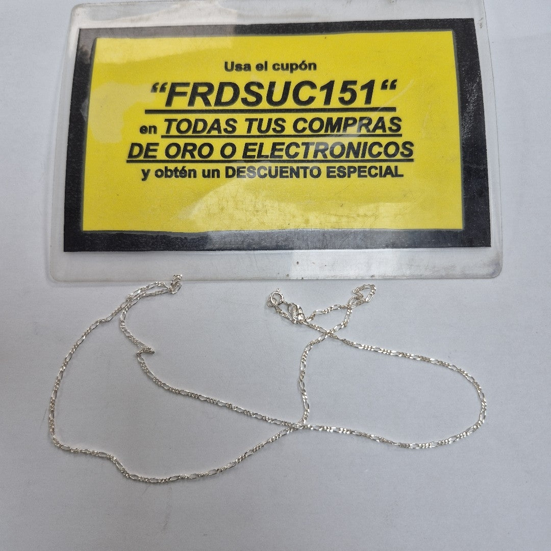 CADENA TEJIDO 3X1 PLATA .925 55 CM 2.4 GR (NUEVO)