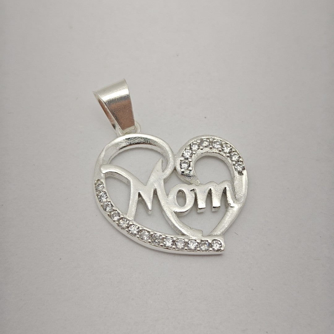 DIJE CORAZON C/CIRCONIAS PLATA .925 3.1 GR (NUEVO)