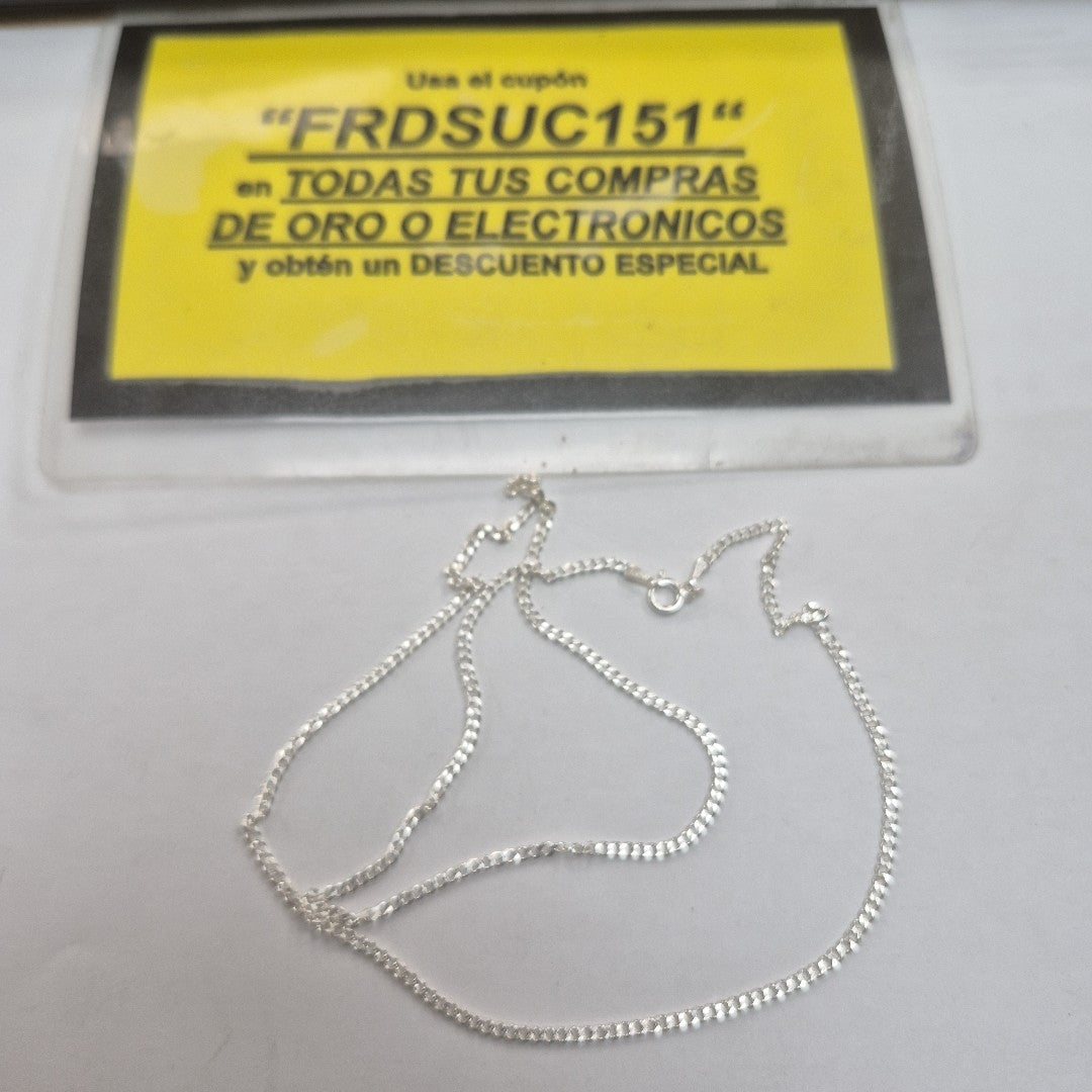 CADENA TEJIDO BARBADO PLATA .925 55 CM 5.2 GR (NUEVO)