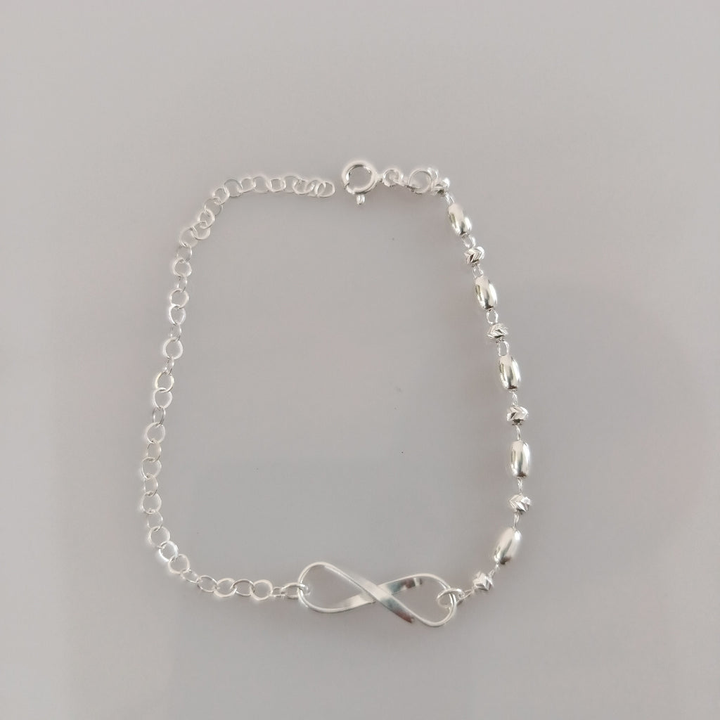 PULSERA TEJIDO INFINITO PLATA .925 18 CM 2.4 GR (NUEVO)