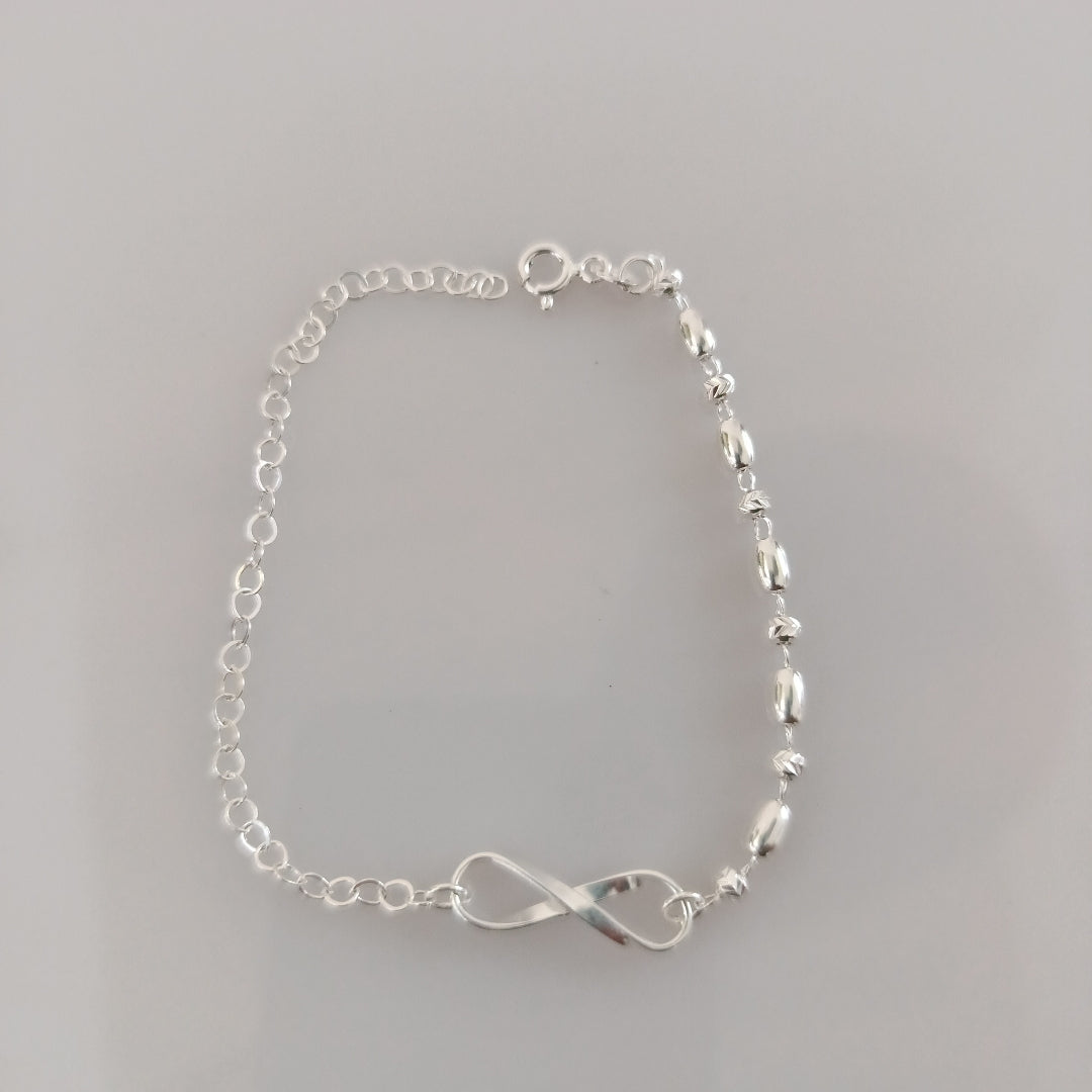 PULSERA TEJIDO INFINITO PLATA .925 18 CM 2.4 GR (NUEVO)