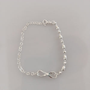 PULSERA TEJIDO INFINITO PLATA .925 18 CM 2.4 GR (NUEVO)