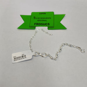 PULSERA TEJIDO INFINITO PLATA .925 18 CM 2.3 GR (NUEVO)