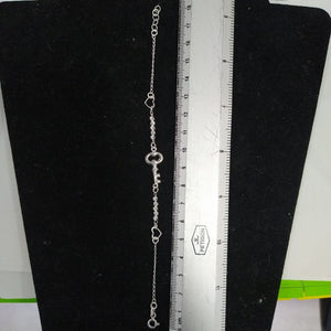 PULSERA TEJIDO LLAVE PLATA .925 18 CM 2.3 GR (NUEVO)