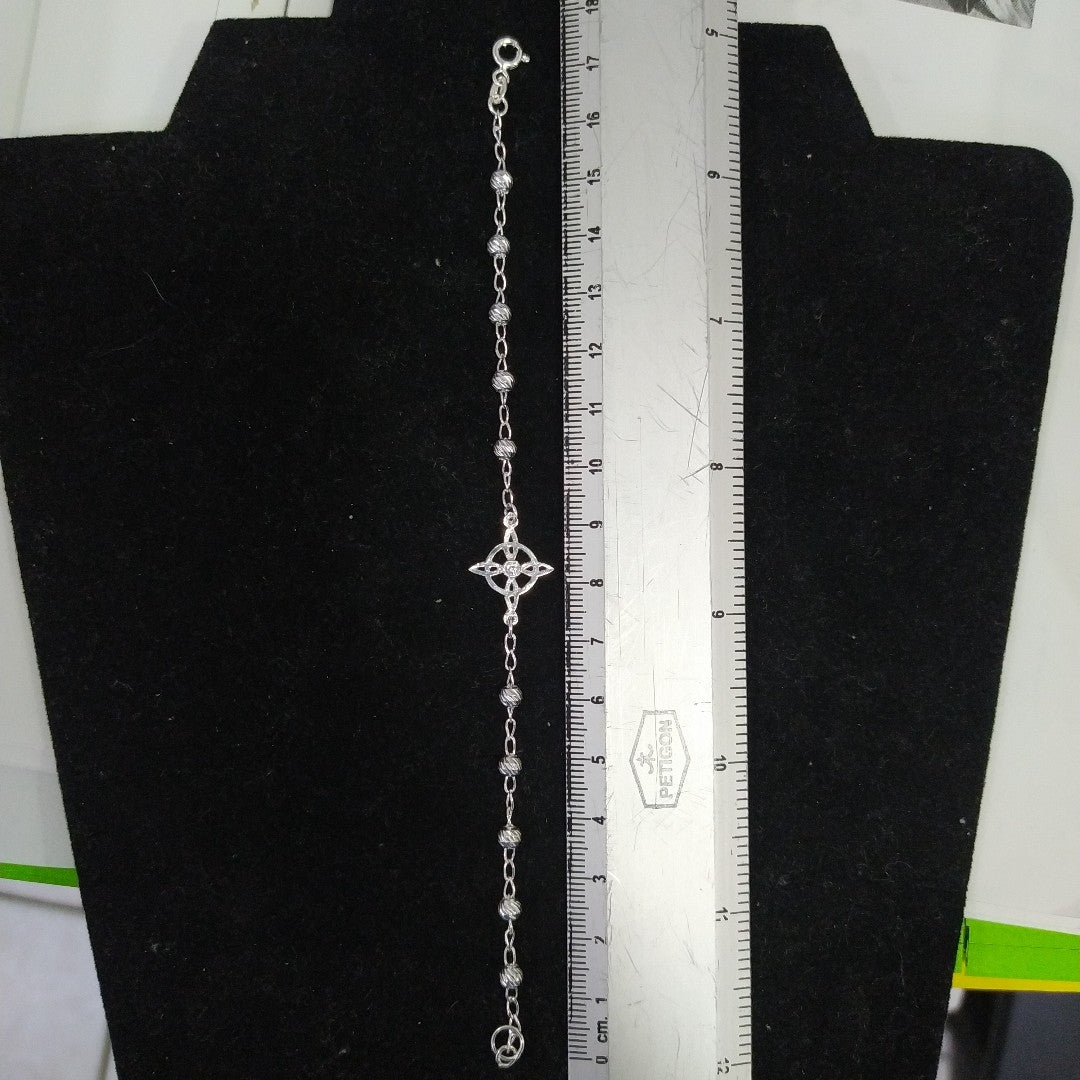 PULSERA TEJIDO ESPECIAL PLATA .925 18 CM 2.8 GR (NUEVO)