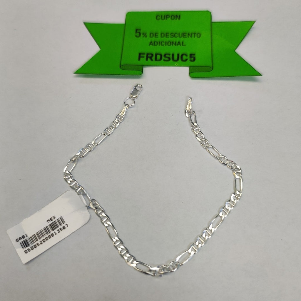 PULSERA TEJIDO 3X1 PLATA .925 16 CM 3 GR (NUEVO)
