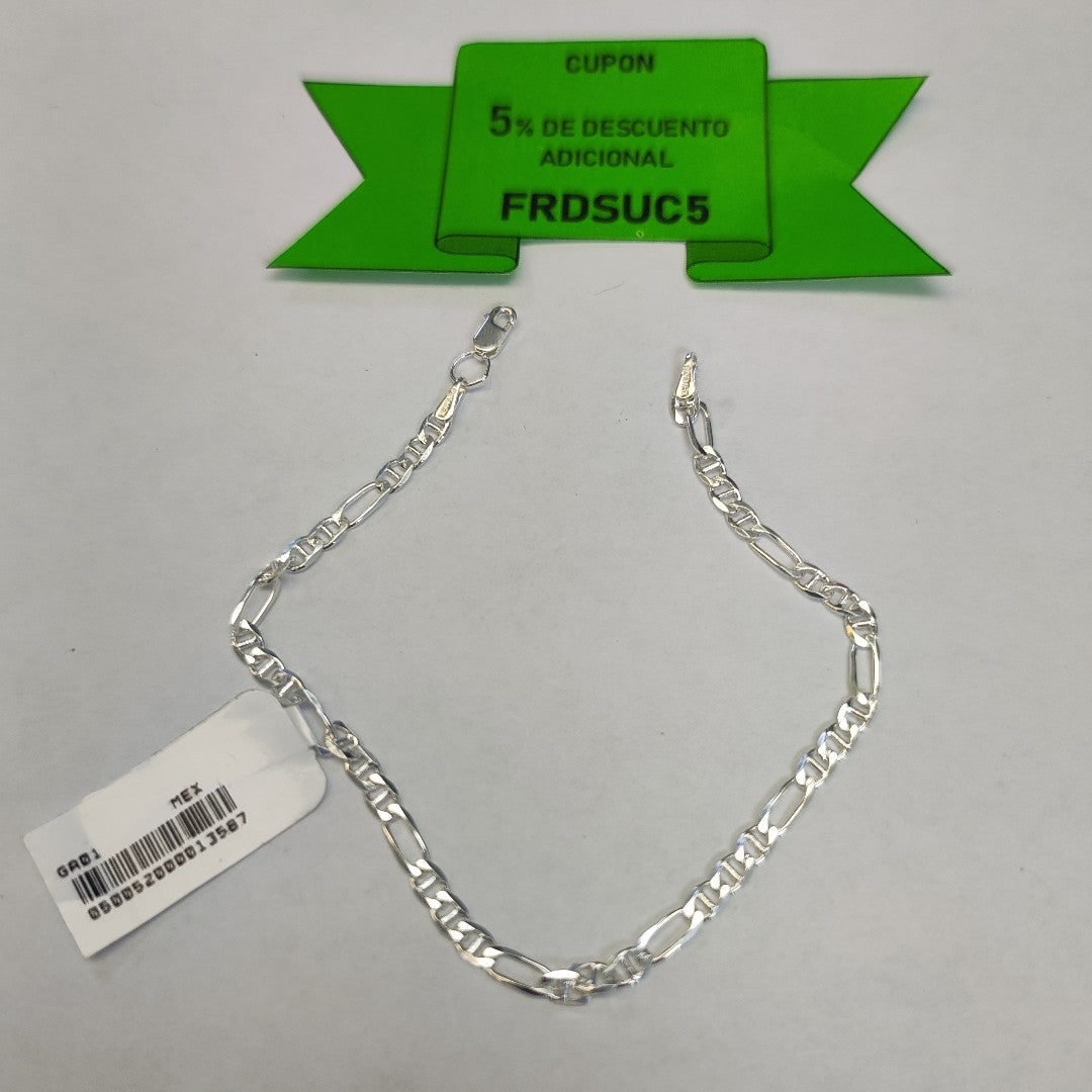 PULSERA TEJIDO 3X1 PLATA .925 16 CM 3 GR (NUEVO)