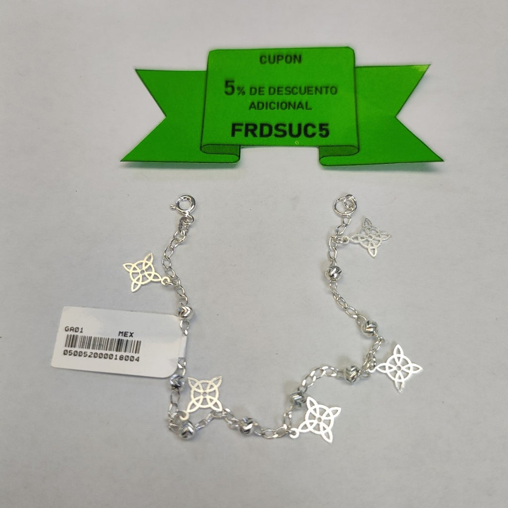 PULSERA TEJIDO ESPECIAL PLATA .925 18 CM 3.2 GR (NUEVO)