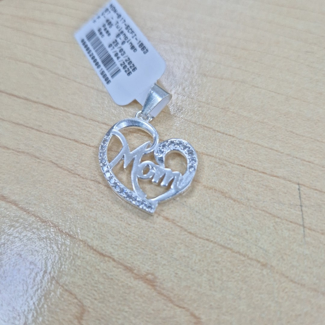 DIJE CORAZON C/CIRCONIAS PLATA .925 3.3 GR (NUEVO)
