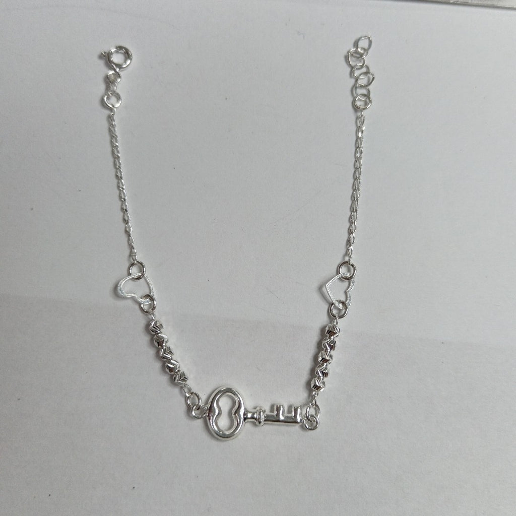 PULSERA TEJIDO LLAVE PLATA .925 18 CM 2.3 GR (NUEVO)
