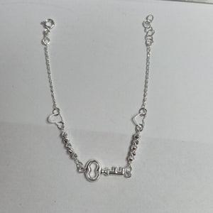 PULSERA TEJIDO LLAVE PLATA .925 18 CM 2.3 GR (NUEVO)