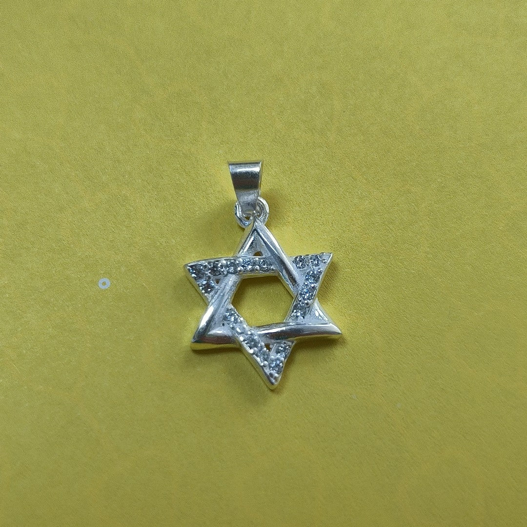 DIJE ESTRELLA DE DAVID C/CIRCONIAS PLATA .925 2.7 GR (NUEVO)