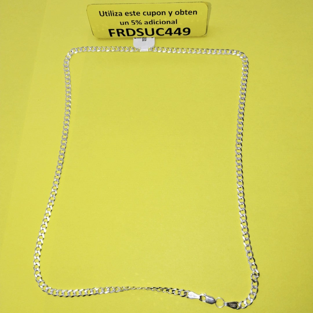 CADENA TEJIDO BARBADO PLATA .925 55 CM 12.9 GR (NUEVO)