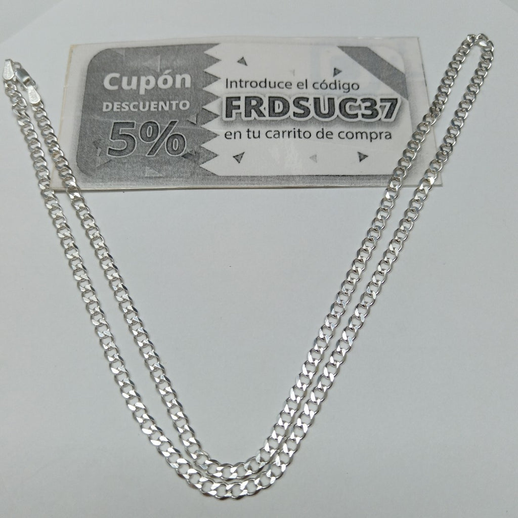 CADENA TEJIDO BARBADO PLATA .925 60 CM 12.7 GR (NUEVO)