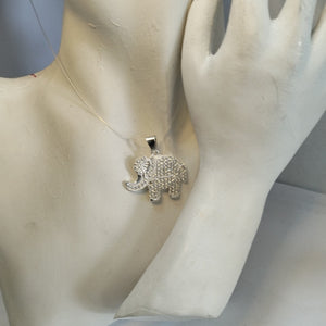 DIJE ELEFANTE C/CIRCONIAS PLATA .925 5.3 GR (NUEVO)