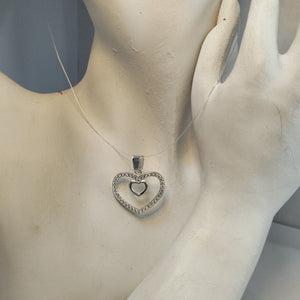 DIJE CORAZON C/CIRCONIAS PLATA .925 2.7 GR (NUEVO)